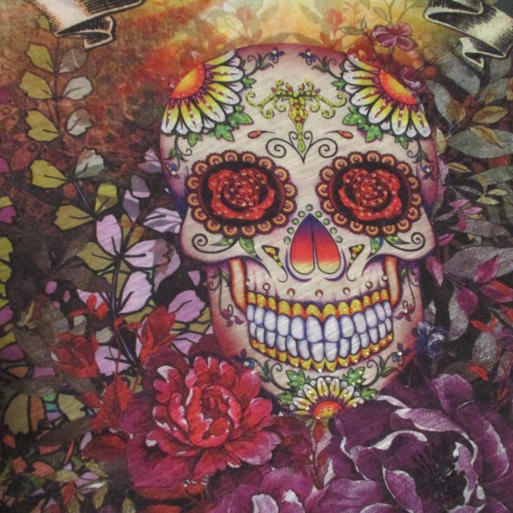 Sparkled Sugar Skull face shirt